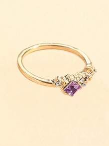 5 piezas, Minimalista, Anillos decorados con diamantes de imitación en forma de rombo y gota de agua, adecuados para mujeres, accesorios para fiestas, regalos especiales para familiares y amigos