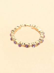5 piezas, Minimalista, Anillos decorados con diamantes de imitación en forma de rombo y gota de agua, adecuados para mujeres, accesorios para fiestas, regalos especiales para familiares y amigos