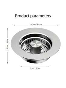 3-In-1 Stainless Steel Kitchen Sink Drain Strainer, Stopper & Odor Filter - Fit For US Standard 1/2 Inch Drains, Anti-Clogging Design With Multiple Compartments For Efficient Drainage, Kitchen Sink Accessory | Modern Sink Design | Highquality Steel