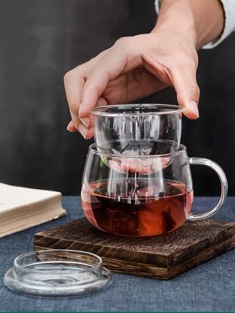 3 pièces/Set Tasse à thé en verre résistant à la chaleur et mug à café en forme de champignon en verre haute transparence, tasse pour petit-déjeuner, retour à l'école