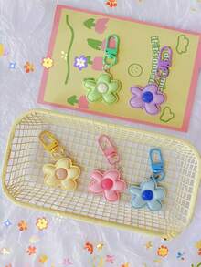 1款糖果色花朵鑰匙扣，派對禮物，手機掛繩，樹脂吊飾，多彩包飾，創意鑰匙扣，背包吊飾，包裝裝飾，生日禮物，派對禮品 - 彩色 - 查看 7