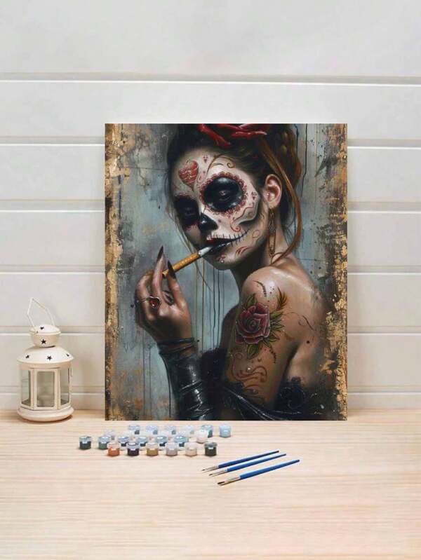 1 Set DIY Digital Oil Painting Kit "Ghost Bride", Unframed Adult Craft And Art Painting Set, For Bedroom & Art Wall Decor, Simple & Interesting Painting Method Without Drawing Basis, Fulfill Your Painter Dream, Immerse In The Colorful World, Each Brush Stroke Is Self-Expression, Add Romanticism To Life, Best Gift For Family And Friends, Holiday Gift 40*50CM