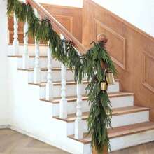 1pc - 6ft - Artificial Norfolk Pine Garland, Winter Pine Vine, Green Artificial Foliage Vine, Suitable For Tabletop, Fireplace, Wall, Indoor Stairs, Perfect For DIY Christmas Wreath, Christmas, Valentine's Day, Scene Setup, Indoor Decor, Suitable For Graduation Gift, Bachelorette Party Gift, Bridesmaid Gift, Father's Day Gift - Multicolor - View 7