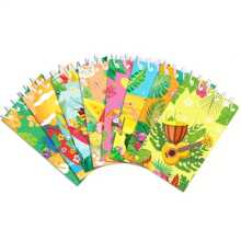 8pcs/Set Creative Summer Beach Spiral Notebooks, Mini Portable Student Notepad
