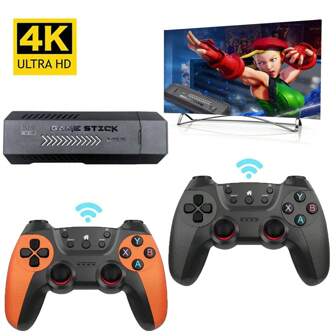 YIYI Retro Game Stick Game Console, X2 Pro 4K Output & Wireless Controller Plug And Play Portable Video Game Console With 35000+ Games / 42000+ Games, Arcade Gaming Console(64G/128G)
