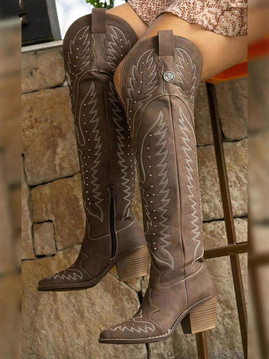 Women Over-The-Knee Boots - Moka - View 1