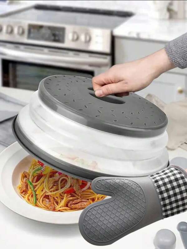 1pc/2pcs Microwave Splatter Cover With Heat-Resistant Handle – Fruit Washing & Draining Basket With 360° Ventilation Holes. Dual-Use Veggie & Fruit Colander, Anti-Overflow Steam Cover, Kitchen Must-Have. Prevents Splashes While Heating, Perfect For Washing & Draining, Dishwasher Friendly, A Lazy Cook's Essential!