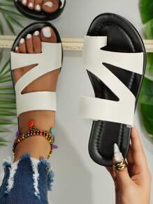 Sandalias planas ligeras y suaves tipo chanclas de premium para vacaciones y playa para mujer, modelo 2025