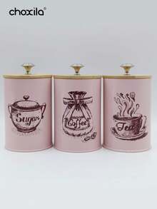 choxila 3 piezas de tarros de almacenamiento premium - a prueba de fugas, reutilizables, con sellado hermético y tapa, diseño creativo y ahorro de espacio, ideal para almacenar café, té, accesorios de café y otros artículos de cocina, ¡esencial para volver a la escuela! - Beis - Ver 10