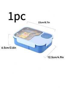 Personalized Children's Bento Lunch Box, Portable Leakproof Compartment Box, Sauce Container, Utensils, Microwave Friendly Large Capacity, Back To School - Multicolor - View 6