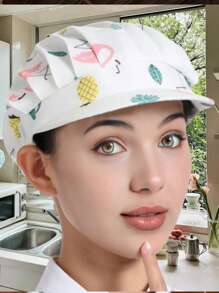 1pc Floral Printed Polyester Hair Band, Soft, Sweat-Absorbent, Dustproof, Adjustable, Breathable, , Washable, Oil-Resistant, Non-Pilling, Well-Crafted, Suitable For Restaurant, Kitchen, Workshop, Travel, Fashion, Work