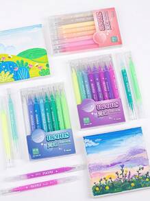 24 Farben Acryl-Gelstifte zum Zeichnen, 8er-Pack Gelmalstifte mit ultrafein 1,0 mm Spitze, Set mit Acryl-Markerstiften in Farben für Journaling, Basteln, Kunstbedarf, Schulmaterial, Schulanfang