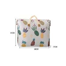 1pc Clothes Storage Travel Bag, Garment Blanket Organizer, Luggage Bag - Newly Upgraded Thicker Anti-Scratch & Anti-Puncture, Wider Reinforced Handle, Foldable Storage, Suitable For Home, Office, Travel, School, Etc. - Random Print Pattern - Print Pattern Placement Is Random