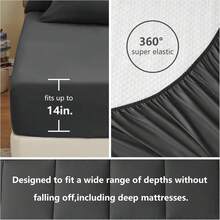Dark Grey Comforter Full Size 7 Pieces Bed In A Bag Set Dark Grey Comforter Set Bedding Sets Full With All Season Quilted Comforter, Flat Sheet, Fitted Sheet, Pillowcases Dark Gray Full - 深灰色 - 查看 6