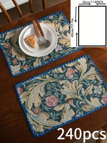 1/4/6/12 piezas Manteles individuales con estampado de flor de tulipán, estilo vintage pastoral americano para decoración de cocina, mesa de comedor para reuniones festivas, fiestas de cumpleaños, decoración del hogar, dormitorio, jardín, todo el año