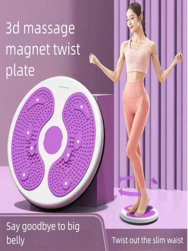 1 pieza Plato giratorio para cintura de material PP, plato giratorio para abdomen y cintura - plato giratorio para esculpir la cintura, para ejercicios de abdomen y núcleo, plato giratorio para mareos, para pérdida de peso, con 8 imanes y placa reflectante, accesorios de gimnasio para entrenamiento de fuerza y deportes de ocio diarios, ejercicio en casa, pilates, yoga, entrenamiento en casa
