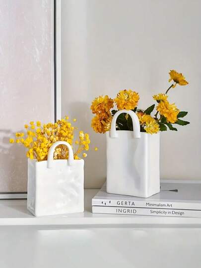 1 pieza, Maceta decorativa en forma de bolso, macetas creativas, maceta super hermosa, decoración para el hogar interior y exterior, jardín, patio, regalo único para hogar/cocina/oficina/tocador, lindos jarrones