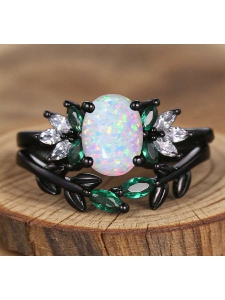 2pcs Fashion Women'S Rings Gothic Style Ring,Unique And Cool Ring Jewelry,Exquisite Jewelry Suitable For Daily Life, Party, Vacation, Halloween,Gift Giving(No Box) - Black - View 1