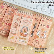 4pcs Capybara Word Notebook, Student Daily English Vocabulary Record Book, Thickened Portable Pocket Notebook, Account Book, Diary, Back To School Supplies