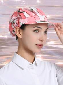 1pc Floral Printed Polyester Hair Band, Soft, Sweat-Absorbent, Dustproof, Adjustable, Breathable, , Washable, Oil-Resistant, Non-Pilling, Well-Crafted, Suitable For Restaurant, Kitchen, Workshop, Travel, Fashion, Work