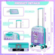 1pc Card Holder/5PCS Cute Luggage Set 5 Piece Suitcase Set 16inch Hardside Luggage With Spinner Wheels Girls Carry On Luggage Travel Rolling Luggage Carry On Luggage Airline Approved Bag For School School Accessories School Stuff