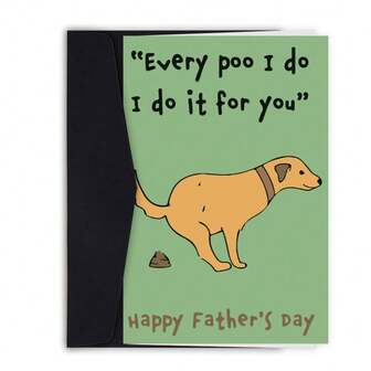 1张搞笑卡通贺卡，独特新颖，适合父亲节、万圣节、生日、新年等，包含英文文字，非常适合职场娱乐