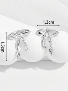 1 par de brincos elegantes, delicados e românticos de prata 925 com design de laço, adequados para mulheres, para combinar com festas, como presente