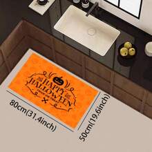 1/2 Piezas Felpudo de Halloween, con respaldo de goma, decoración de entrada de Halloween, decoración para interiores y exteriores, alfombra de cocina, alfombra de drenaje de poliéster, para cocina, sala de estar, entrada, balcón, decoración del hogar, resistente a las manchas, cafetería, bar, fiesta, regalo festivo, dormitorio, decoración del baño