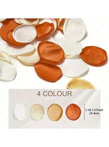 120/220/320/420 Pcs Elegant Burnt Orange & Cream Fabric Rose Petals - Perfect For Weddings, Bridal Showers, Parties | , Handmade Faux Floral Decorations, Ideal For Valentine's, Mother's Day & Special Occasions, Wedding Decorations