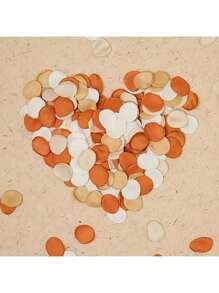 120/220/320/420 Pcs Elegant Burnt Orange & Cream Fabric Rose Petals - Perfect For Weddings, Bridal Showers, Parties | , Handmade Faux Floral Decorations, Ideal For Valentine's, Mother's Day & Special Occasions, Wedding Decorations