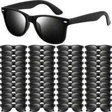 NEBURORA 6 Pack Black Bulk Retro Black Shades Party Adult Men Women Summer Beach Party Accessories
