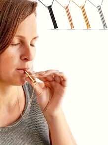 1pc/4pcs Geometric Tube Pendant Necklace, Breathing Necklace, Mindfulness Tool For Deep Breathing, Gift For Men & Women