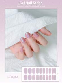 20 pièces Autocollants de vernis à ongles partiellement durcis, décalcomanies de gel transparent mauve clair, manucure de gel UV, facile à installer et à retirer, longue durée