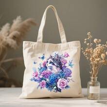 1/Pc 2/Pcs 3/Pcs Creative Cat Playing In Floral Design Heat Transfer Printing, Elegant Botanical & Animal Artwork Style, Suitable For Jacket, Coat, T-Shirt, Hat, Bag, Pillow, Socks DIY Decoration, Washable & Durable