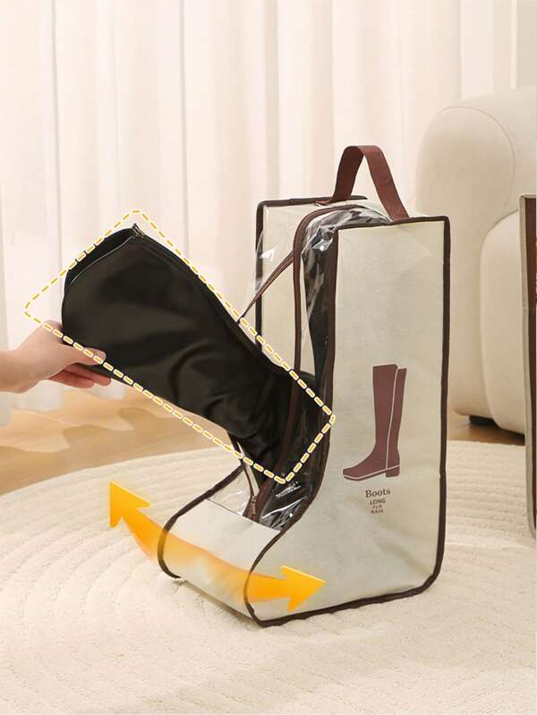 1/2pcs Shoe Dust Cover Boots New Transparent Moisture-Proof Mildew Proof Long Boots Short Boots Shoe Storage Bag Snow Boots Household Shoe Storage Device