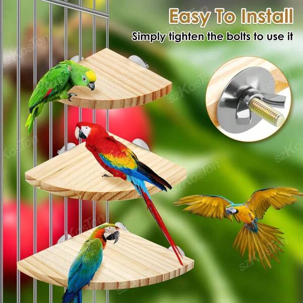 1pc Parrot Shaped Fan Stand Bird Toy, Hamster Jumping Platform, Rest Platform, Bird Cage Accessories