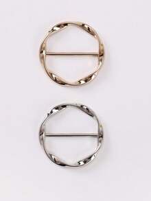 2pcs Versatile Adjustable Hijab Clip - Gold - View 4