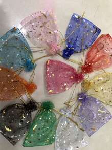 100 /50/20 stuks, maanster-organza zakje met trekkoord - Geweldig voor sieraden, bedankjes op feestjes - Mix van kleuren voor bruiloften, Valentijnsdag en Kerstmis!