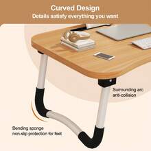 Portable Foldable Laptop Desk Tray With Cup Holder, For Bed/Sofa/Floor, Multipurpose Laptop Table Stand For Meal And Work, Suitable For Small Space - Multicolor - View 10