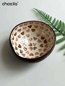 choxila 1个椰壳碗配木勺，复古圆碗，甜点碗，适用于糖果、巧克力、甜点，家用餐具，天然木碗，厨房、庭院、圣诞节。返校礼物，学校用品 - 貝殼椰碗 - 查看 14