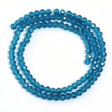 1pc Transparent Peacock Blue Faceted Crystal Abacus Beads, 3/4/6/8/10mm Bead Assortment, Fashion & Versatile For DIY Jewelry Making Accessories, Suitable For Bracelet, Necklace, Pendant, Decoration