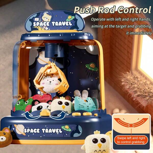 1 pieza Máquina de Garra con 6 Peluches Aleatorios en su interior, Juego Interactivo Padres-Hijos, Regalo para Niños y Niñas, Máquina Dispensadora Operada con Monedas, Regalo de Cumpleaños para Niños