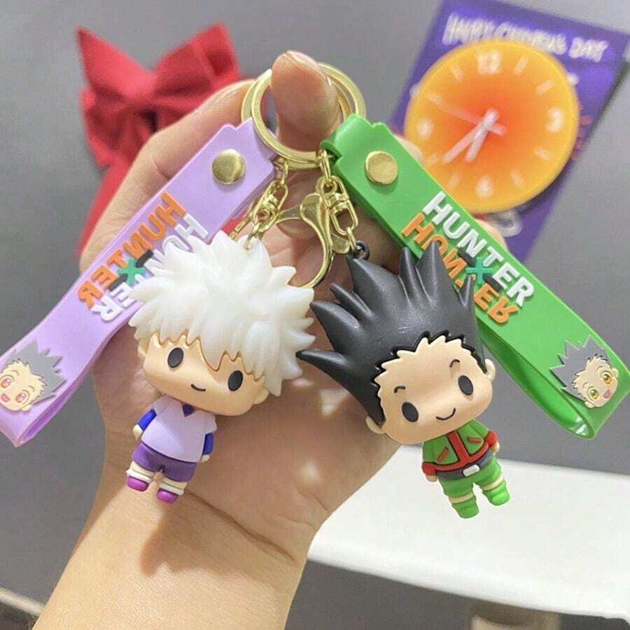 HUNTER Anime Keychain Killua Zoldyck Hisoka Kurapika Gon Freecss Cartoon Figurine Pendant, Bag/Car Accessories, Small Gift