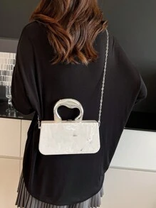 1 buc. Geantă de umăr cu lanț cilindric rotund la modă, geantă de mână versatilă de lux pentru machiaj