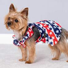 Fitwarm Dog Sunflower Dress, Dog Clothes Small Dogs Girl, Pet Apparel, White, Yellow, Red, Large - Patriotic - View 5