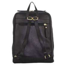 Stylish Rustic Women's Black Leather Backpack For Travel And Daily Use - Versatile Handbag With Comfortable Straps
