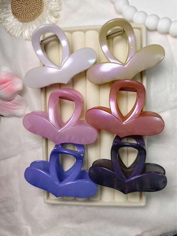 6/3/1PC Youthful And Fashionable Girl Color Love Disc Hair Clip Medium Color Texture Hair Clip Acrylic