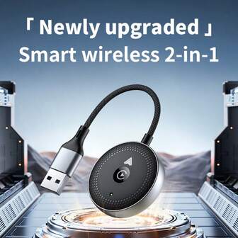 Wireless CarPlay Wired To Wireless CarPlay Adapter Auto Connect Car Intelligent Systems Plug&Play Bluetooth Smart CarPlay Compatible With Iphone,Android (Function: Wired Carplay/Android Auto To Wireless Carplay/Android Auto) (Suitable For The Original Car Screen.) Christmas Gift / Xmas Gift / New Year 2026/Holiday / Xmas Edition