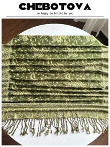 Classic Paisley Pattern Scarf For Women, Fashionable Cashew Print Neck Wrap/Shawl, Suitable For Hair Decoration