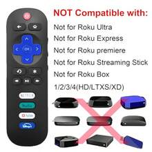 2 paquetes de control remoto de repuesto compatible con TV Roku de Hisense, Onn, Sharp, Element, Westinghouse, Insignia y otros TV inteligentes Roku, no compatible con Roku Stick y Roku Box 65hj - Negro - Ver 3